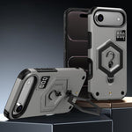 Capa de Telemóvel com Suporte Magnético Hexágono Armor e Balança de Peso, Para iPhone 17 Pro Max, Para iPhone 17 Pro, Para iPhone 17, Para iPhone Air, Para iPhone 16 Pro Max, Para iPhone 16 Pro