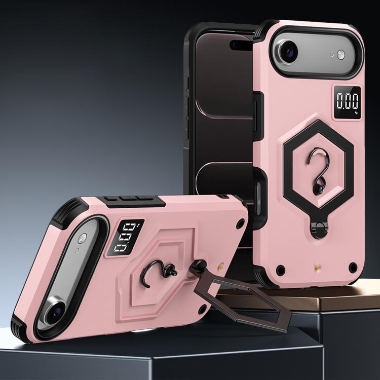 Capa de Telemóvel com Suporte Magnético Hexágono Armor e Balança de Peso, Para iPhone 17 Pro Max, Para iPhone 17 Pro, Para iPhone 17, Para iPhone Air, Para iPhone 16 Pro Max, Para iPhone 16 Pro