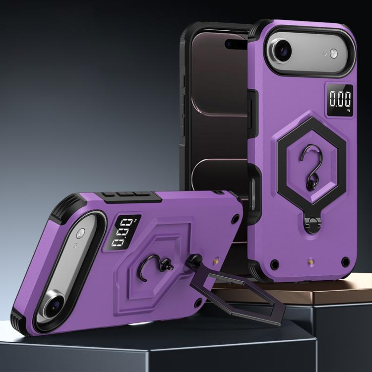 Capa de Telemóvel com Suporte Magnético Hexágono Armor e Balança de Peso, Para iPhone 17 Pro Max, Para iPhone 17 Pro, Para iPhone 17, Para iPhone Air, Para iPhone 16 Pro Max, Para iPhone 16 Pro