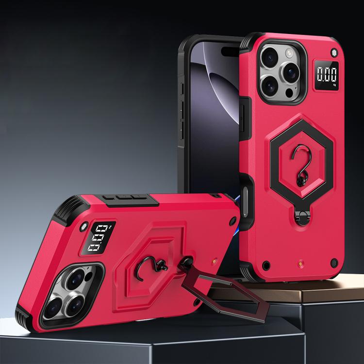 Capa de Telemóvel com Suporte Magnético Hexágono Armor e Balança de Peso, Para iPhone 17 Pro Max, Para iPhone 17 Pro, Para iPhone 17, Para iPhone Air, Para iPhone 16 Pro Max, Para iPhone 16 Pro