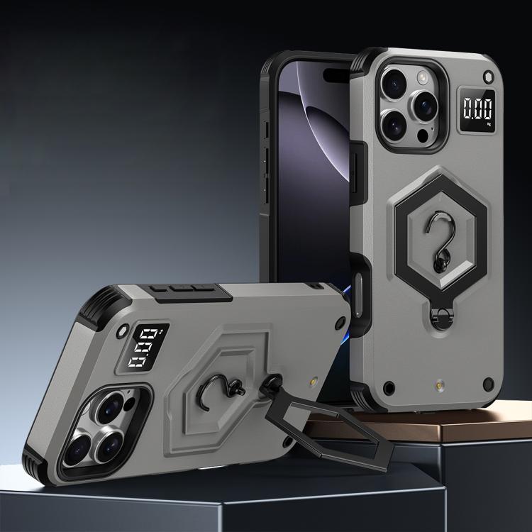 Capa de Telemóvel com Suporte Magnético Hexágono Armor e Balança de Peso, Para iPhone 17 Pro Max, Para iPhone 17 Pro, Para iPhone 17, Para iPhone Air, Para iPhone 16 Pro Max, Para iPhone 16 Pro