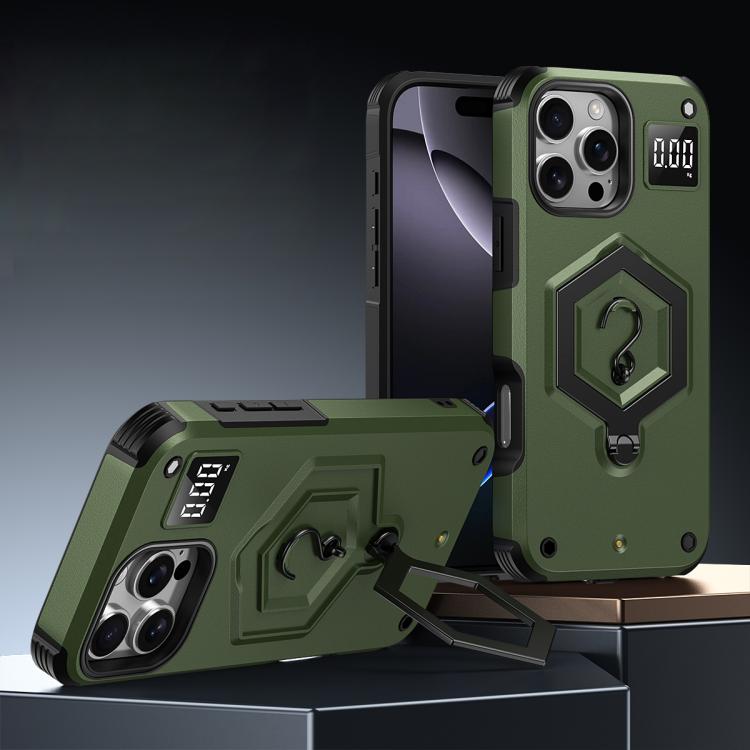 Capa de Telemóvel com Suporte Magnético Hexágono Armor e Balança de Peso, Para iPhone 17 Pro Max, Para iPhone 17 Pro, Para iPhone 17, Para iPhone Air, Para iPhone 16 Pro Max, Para iPhone 16 Pro