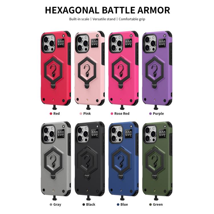 Capa de telefone com suporte magnético Hexagon Armor e balança de pesagem, para iPhone 14 / 13, para iPhone 14 Pro, para iPhone 14 Pro Max, para iPhone 13 Pro Max, para iPhone 13 Pro, para iPhone 12 Pro Max