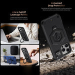 Capa de telefone com suporte magnético Hexagon Armor e balança de pesagem, para iPhone 14 / 13, para iPhone 14 Pro, para iPhone 14 Pro Max, para iPhone 13 Pro Max, para iPhone 13 Pro, para iPhone 12 Pro Max