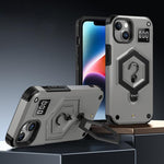 Capa de telefone com suporte magnético Hexagon Armor e balança de pesagem, para iPhone 14 / 13, para iPhone 14 Pro, para iPhone 14 Pro Max, para iPhone 13 Pro Max, para iPhone 13 Pro, para iPhone 12 Pro Max