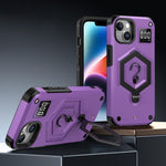 Capa de telefone com suporte magnético Hexagon Armor e balança de pesagem, para iPhone 14 / 13, para iPhone 14 Pro, para iPhone 14 Pro Max, para iPhone 13 Pro Max, para iPhone 13 Pro, para iPhone 12 Pro Max