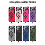 Hexagon Armor Magnetic Holder Weighing Scale Phone Case, For iPhone 12 / 12 Pro, For iPhone 11 Pro Max, For iPhone 11