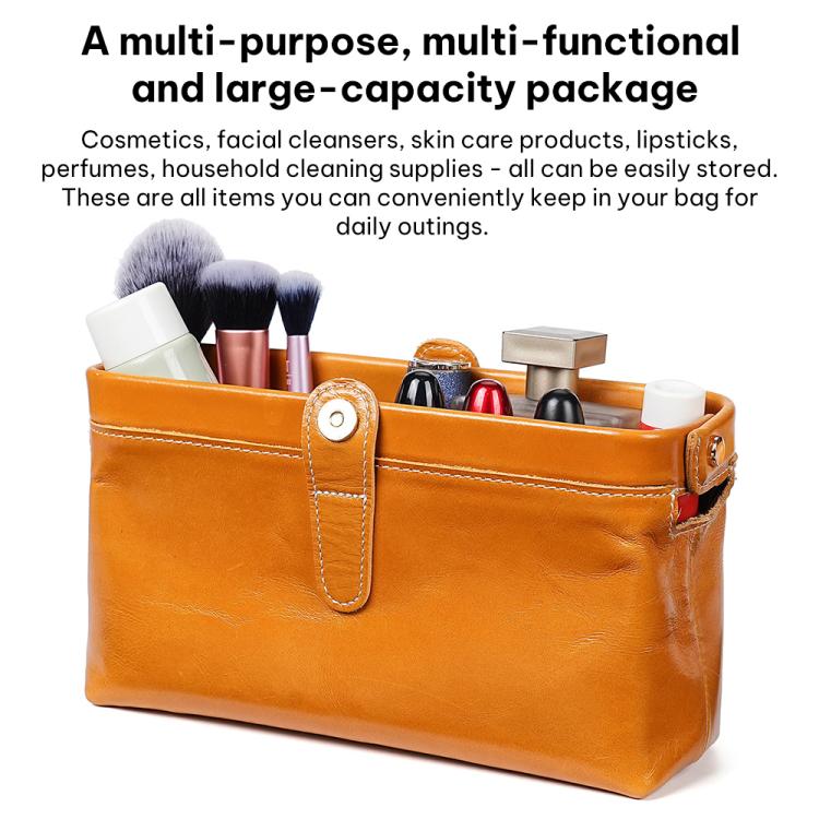 Bolsa de Armazenamento para Ferramentas de Cosmética e Artigos de Higiene em Couro Encerado a Óleo
