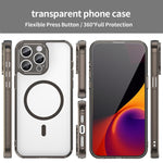 Capa para telemóvel PC híbrida TPU com airbag, resistente a choques, MagSafe, para iPhone 15