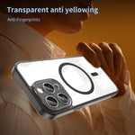 Capa para telemóvel PC híbrida TPU com airbag, resistente a choques, MagSafe, para iPhone 15
