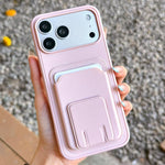 Capa para Telemóvel com Suporte para Cartão Dobrável Quadrado, Para iPhone 17 Pro Max, Para iPhone 17 Pro, Para iPhone 17, Para iPhone Air, Para iPhone 16 Pro Max, Para iPhone 16 Pro