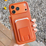 Capa para Telemóvel com Suporte para Cartão Dobrável Quadrado, Para iPhone 17 Pro Max, Para iPhone 17 Pro, Para iPhone 17, Para iPhone Air, Para iPhone 16 Pro Max, Para iPhone 16 Pro