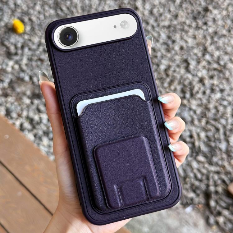 Capa para Telemóvel com Suporte para Cartão Dobrável Quadrado, Para iPhone 17 Pro Max, Para iPhone 17 Pro, Para iPhone 17, Para iPhone Air, Para iPhone 16 Pro Max, Para iPhone 16 Pro