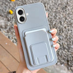 Square Folding Card Bag Holder Phone Case, For iPhone 16 Plus, For iPhone 16, For iPhone 15 Pro Max, For iPhone 15 Pro, For iPhone 15 Plus, For iPhone 15