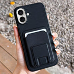 Square Folding Card Bag Holder Phone Case, For iPhone 16 Plus, For iPhone 16, For iPhone 15 Pro Max, For iPhone 15 Pro, For iPhone 15 Plus, For iPhone 15