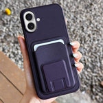 Square Folding Card Bag Holder Phone Case, For iPhone 16 Plus, For iPhone 16, For iPhone 15 Pro Max, For iPhone 15 Pro, For iPhone 15 Plus, For iPhone 15