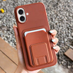 Square Folding Card Bag Holder Phone Case, For iPhone 16 Plus, For iPhone 16, For iPhone 15 Pro Max, For iPhone 15 Pro, For iPhone 15 Plus, For iPhone 15