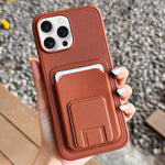 Square Folding Card Bag Holder Phone Case, For iPhone 16 Plus, For iPhone 16, For iPhone 15 Pro Max, For iPhone 15 Pro, For iPhone 15 Plus, For iPhone 15