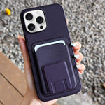 Square Folding Card Bag Holder Phone Case, For iPhone 16 Plus, For iPhone 16, For iPhone 15 Pro Max, For iPhone 15 Pro, For iPhone 15 Plus, For iPhone 15