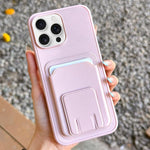 Square Folding Card Bag Holder Phone Case, For iPhone 16 Plus, For iPhone 16, For iPhone 15 Pro Max, For iPhone 15 Pro, For iPhone 15 Plus, For iPhone 15