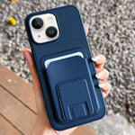 Square Folding Card Bag Holder Phone Case, For iPhone 16 Plus, For iPhone 16, For iPhone 15 Pro Max, For iPhone 15 Pro, For iPhone 15 Plus, For iPhone 15