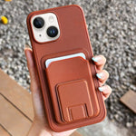 Square Folding Card Bag Holder Phone Case, For iPhone 16 Plus, For iPhone 16, For iPhone 15 Pro Max, For iPhone 15 Pro, For iPhone 15 Plus, For iPhone 15