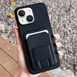 Square Folding Card Bag Holder Phone Case, For iPhone 16 Plus, For iPhone 16, For iPhone 15 Pro Max, For iPhone 15 Pro, For iPhone 15 Plus, For iPhone 15