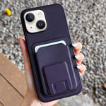 Square Folding Card Bag Holder Phone Case, For iPhone 16 Plus, For iPhone 16, For iPhone 15 Pro Max, For iPhone 15 Pro, For iPhone 15 Plus, For iPhone 15