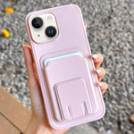 Square Folding Card Bag Holder Phone Case, For iPhone 16 Plus, For iPhone 16, For iPhone 15 Pro Max, For iPhone 15 Pro, For iPhone 15 Plus, For iPhone 15