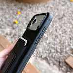 Square Folding Card Bag Holder Phone Case, For iPhone 16 Plus, For iPhone 16, For iPhone 15 Pro Max, For iPhone 15 Pro, For iPhone 15 Plus, For iPhone 15