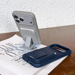Square Folding Card Bag Holder Phone Case, For iPhone 16 Plus, For iPhone 16, For iPhone 15 Pro Max, For iPhone 15 Pro, For iPhone 15 Plus, For iPhone 15