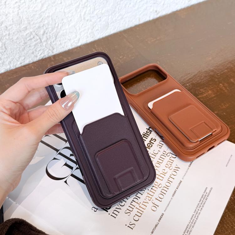 Square Folding Card Bag Holder Phone Case, For iPhone 16 Plus, For iPhone 16, For iPhone 15 Pro Max, For iPhone 15 Pro, For iPhone 15 Plus, For iPhone 15