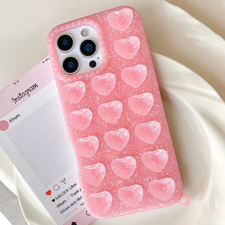 Capa para Telemóvel com Glitter Translúcido e Ventosa em Forma de Coração, Para iPhone 14, Para iPhone 14 Pro Max, Para iPhone 13