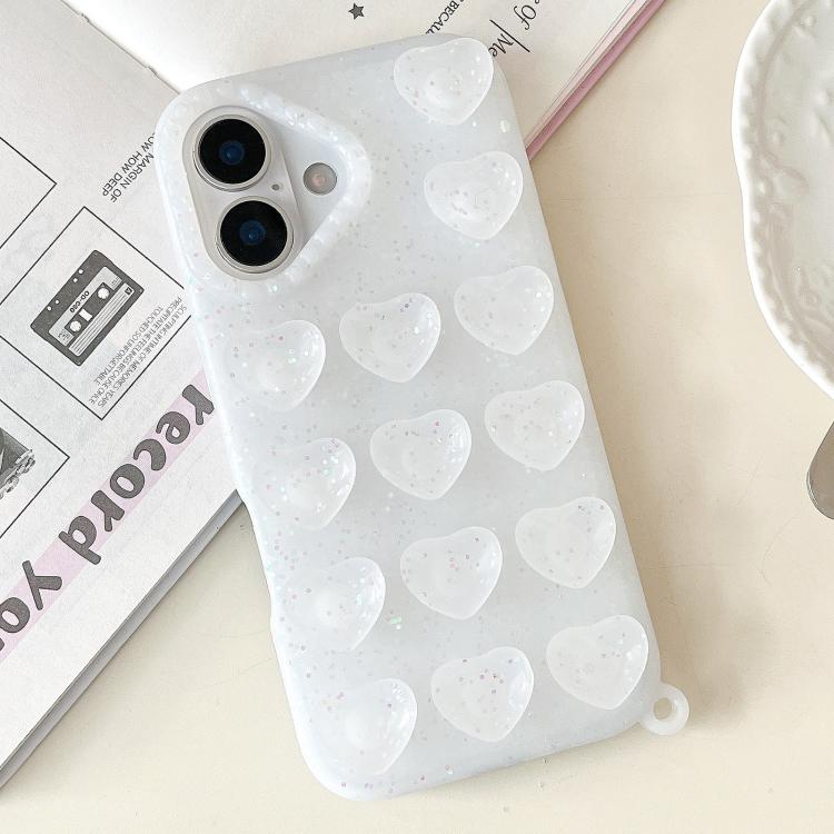Capa para Telemóvel com Glitter Translúcido e Ventosa em Forma de Coração, Para iPhone 14, Para iPhone 14 Pro Max, Para iPhone 13