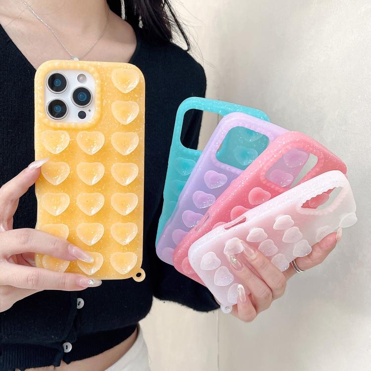 Capa para Telemóvel com Glitter Translúcido e Ventosa em Forma de Coração, Para iPhone 14, Para iPhone 14 Pro Max, Para iPhone 13