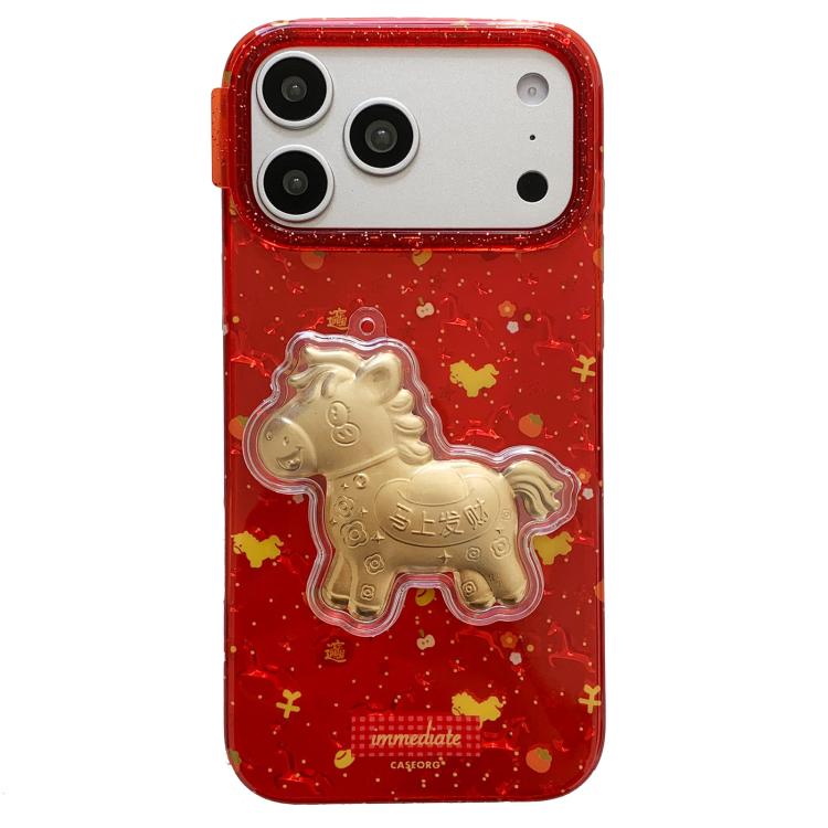 Capa para Telemóvel PC + TPU com Motivos Tradicionais Auspiciosos do Ano Novo Chinês, Para iPhone 17 Pro Max, Para iPhone 17 Pro
