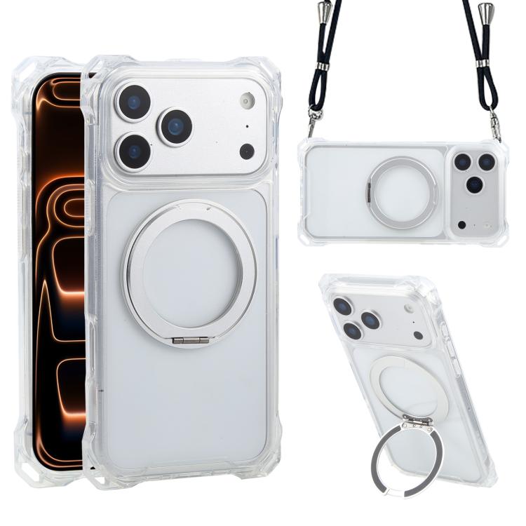 Capa para Telemóvel Magnética XDcase com Suporte Pivot e Orifício nos Quatro Cantos, Cordão Não Incluído, Para iPhone 17 Pro Max, Para iPhone 17 Pro