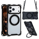 Capa para Telemóvel Magnética XDcase com Suporte Pivot e Orifício nos Quatro Cantos, Cordão Não Incluído, Para iPhone 17 Pro Max, Para iPhone 17 Pro