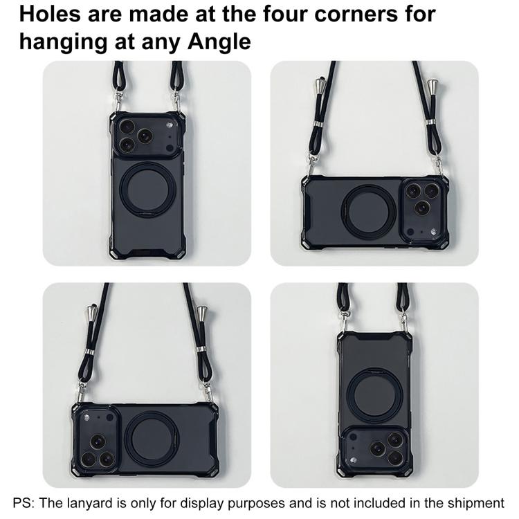Capa para Telemóvel Magnética XDcase com Suporte Pivot e Orifício nos Quatro Cantos, Cordão Não Incluído, Para iPhone 17 Pro Max, Para iPhone 17 Pro