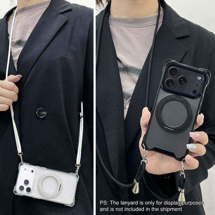 Capa para Telemóvel Magnética XDcase com Suporte Pivot e Orifício nos Quatro Cantos, Cordão Não Incluído, Para iPhone 17 Pro Max, Para iPhone 17 Pro