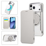 Capa para Telemóvel em Pele Vegana com Revestimento Magnético e Suporte Rotativo Ultra-fino, Para iPhone 17e / 16e, Para iPhone 17 Pro Max, Para iPhone 17 Pro, Para iPhone 17, Para iPhone Air, Para iPhone 16 Pro Max
