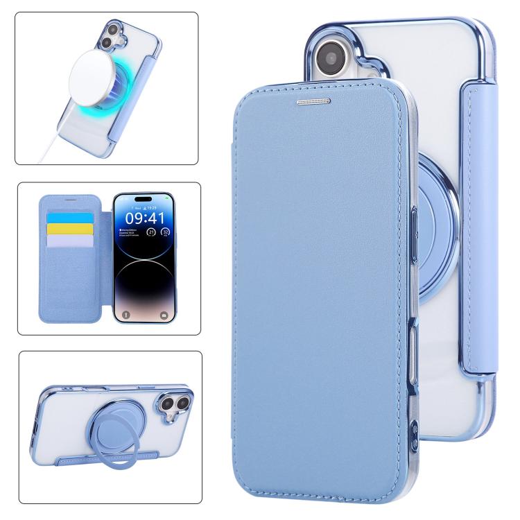 Capa para Telemóvel em Pele Vegana com Revestimento Magnético e Suporte Rotativo Ultra-fino, Para iPhone 17e / 16e, Para iPhone 17 Pro Max, Para iPhone 17 Pro, Para iPhone 17, Para iPhone Air, Para iPhone 16 Pro Max