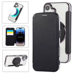 Capa para Telemóvel em Pele Vegana com Revestimento Magnético e Suporte Rotativo Ultra-fino, Para iPhone 17e / 16e, Para iPhone 17 Pro Max, Para iPhone 17 Pro, Para iPhone 17, Para iPhone Air, Para iPhone 16 Pro Max