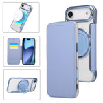 Capa para Telemóvel em Pele Vegana com Revestimento Magnético e Suporte Rotativo Ultra-fino, Para iPhone 17e / 16e, Para iPhone 17 Pro Max, Para iPhone 17 Pro, Para iPhone 17, Para iPhone Air, Para iPhone 16 Pro Max