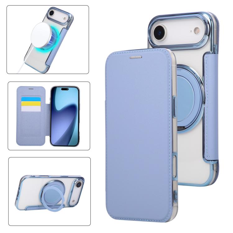Capa para Telemóvel em Pele Vegana com Revestimento Magnético e Suporte Rotativo Ultra-fino, Para iPhone 17e / 16e, Para iPhone 17 Pro Max, Para iPhone 17 Pro, Para iPhone 17, Para iPhone Air, Para iPhone 16 Pro Max
