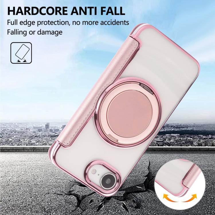 Capa para Telemóvel em Pele Vegana com Revestimento Magnético e Suporte Rotativo Ultra-fino, Para iPhone 17e / 16e, Para iPhone 17 Pro Max, Para iPhone 17 Pro, Para iPhone 17, Para iPhone Air, Para iPhone 16 Pro Max