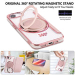 Capa para Telemóvel em Pele Vegana com Revestimento Magnético e Suporte Rotativo Ultra-fino, Para iPhone 17e / 16e, Para iPhone 17 Pro Max, Para iPhone 17 Pro, Para iPhone 17, Para iPhone Air, Para iPhone 16 Pro Max