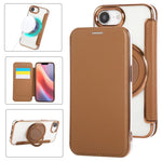 Capa para Telemóvel em Pele Vegana com Revestimento Magnético e Suporte Rotativo Ultra-fino, Para iPhone 17e / 16e, Para iPhone 17 Pro Max, Para iPhone 17 Pro, Para iPhone 17, Para iPhone Air, Para iPhone 16 Pro Max