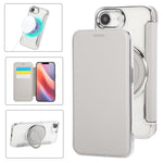 Capa para Telemóvel em Pele Vegana com Revestimento Magnético e Suporte Rotativo Ultra-fino, Para iPhone 17e / 16e, Para iPhone 17 Pro Max, Para iPhone 17 Pro, Para iPhone 17, Para iPhone Air, Para iPhone 16 Pro Max