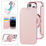 Capa para Telemóvel em Pele Vegana com Revestimento Magnético e Suporte Rotativo Ultra-fino, Para iPhone 17e / 16e, Para iPhone 17 Pro Max, Para iPhone 17 Pro, Para iPhone 17, Para iPhone Air, Para iPhone 16 Pro Max